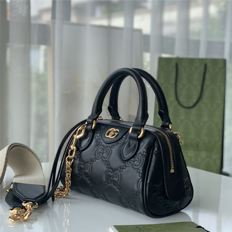 GG Matelassé leather mini bag 702251 Black High