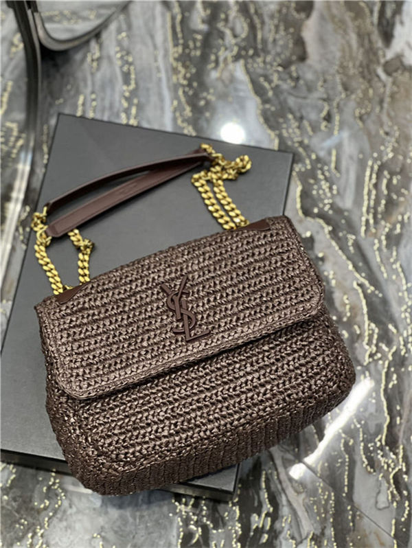 NIKI MEDIUM IN RAFFIA AND LEATHER High