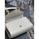 Envelope Small Quilted Textured-leather Shoulder Bag White-Gold High