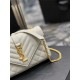 Envelope Small Quilted Textured-leather Shoulder Bag White-Gold High