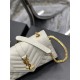 Envelope Small Quilted Textured-leather Shoulder Bag White-Gold High