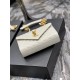 Envelope Small Quilted Textured-leather Shoulder Bag White-Gold High