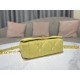 SMALL Dior CARO BAG Quilted Macrocannage Calfskin Yellow High