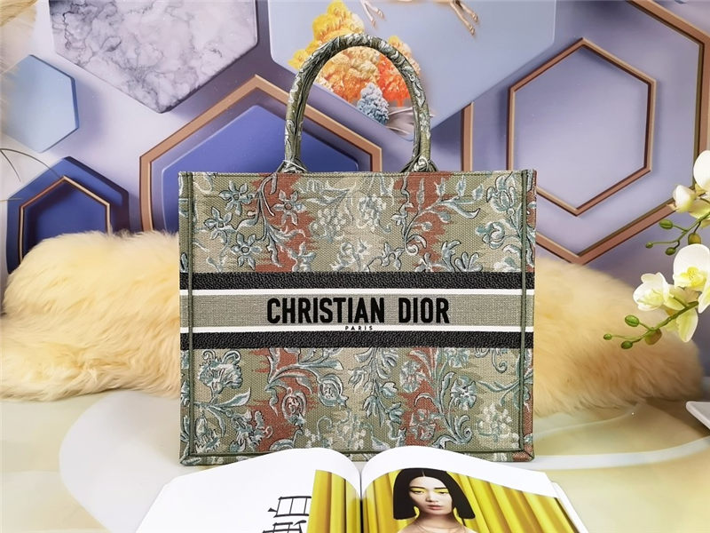 LARGE Dior BOOK TOTE Brocart Embroidery High