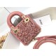 MICRO LADY Dior BAG Metallic Canvas Embroidered with Multicolor Crystals Top