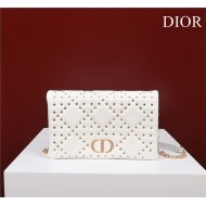 MEDIUM Dior CARO BAG Lucky Star Cannage Lambskin White High