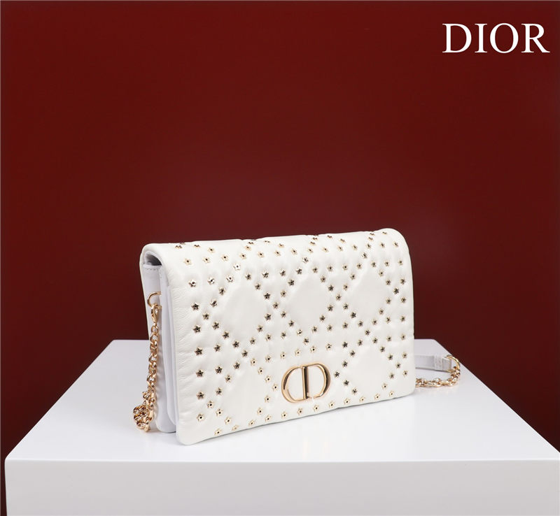 MEDIUM Dior CARO BAG Lucky Star Cannage Lambskin White High