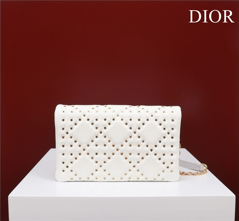 MEDIUM Dior CARO BAG Lucky Star Cannage Lambskin White High