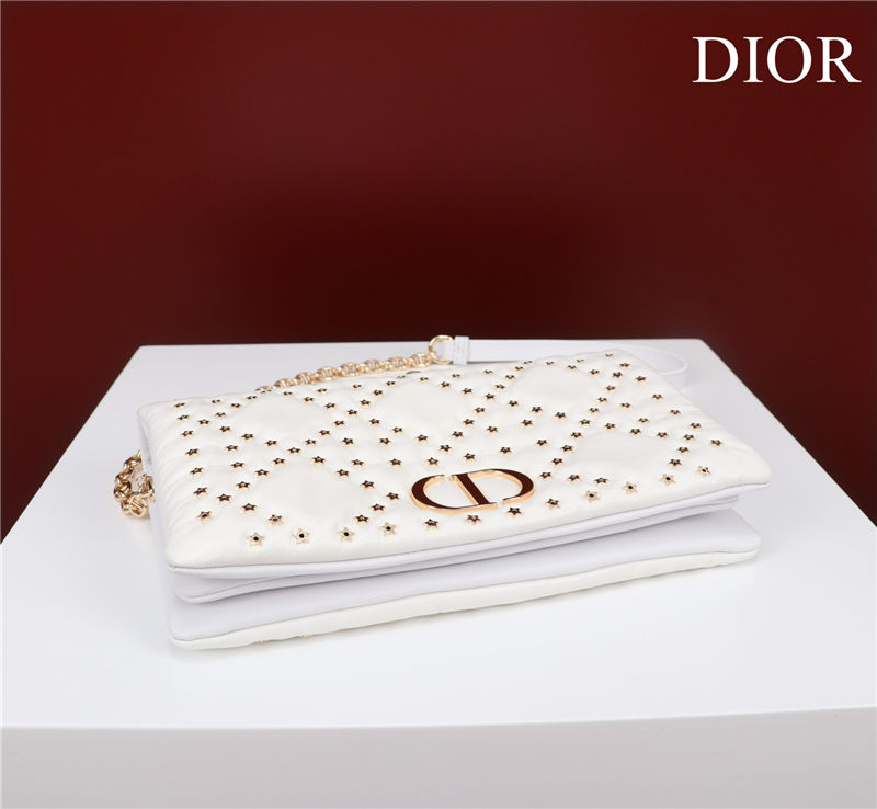 MEDIUM Dior CARO BAG Lucky Star Cannage Lambskin White High