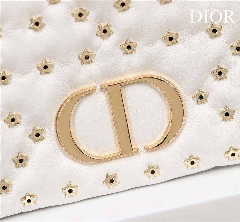 MEDIUM Dior CARO BAG Lucky Star Cannage Lambskin White High