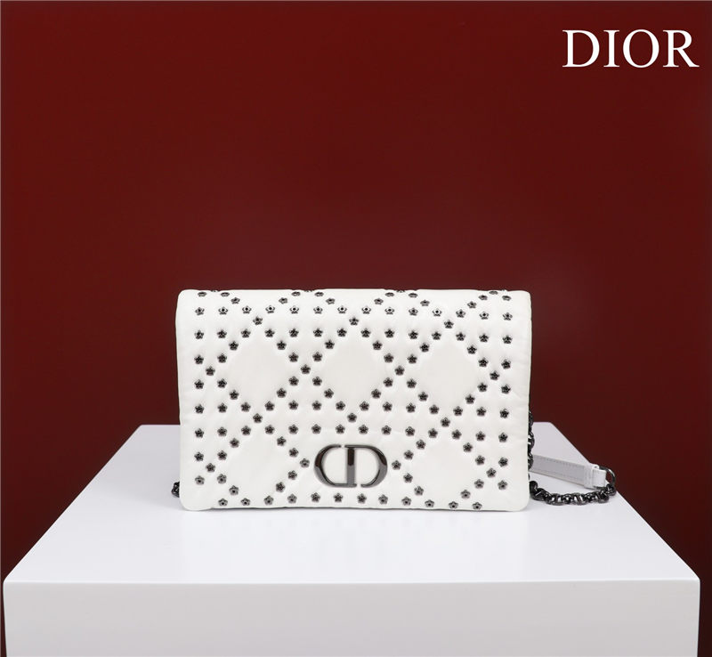 MEDIUM Dior CARO BAG Lucky Star Cannage Lambskin White High