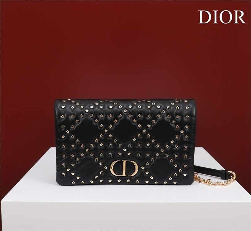 MEDIUM Dior CARO BAG Lucky Star Cannage Lambskin Black High