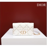 SMALL Dior CARO BAG Lucky Star Cannage Lambskin White High