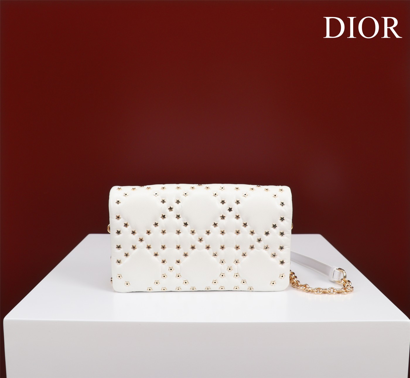 SMALL Dior CARO BAG Lucky Star Cannage Lambskin White High