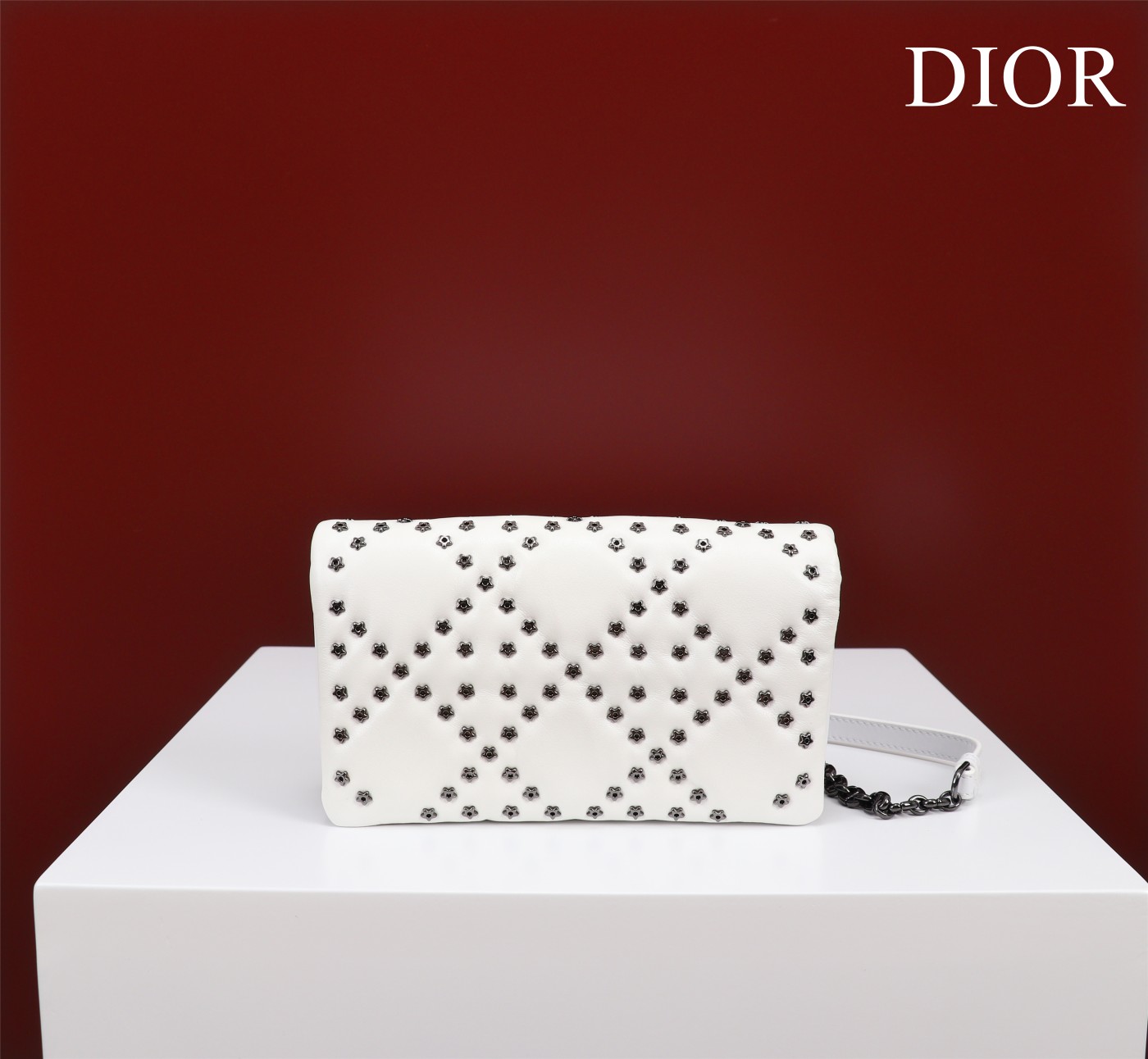 SMALL Dior CARO BAG Lucky Star Cannage Lambskin White High