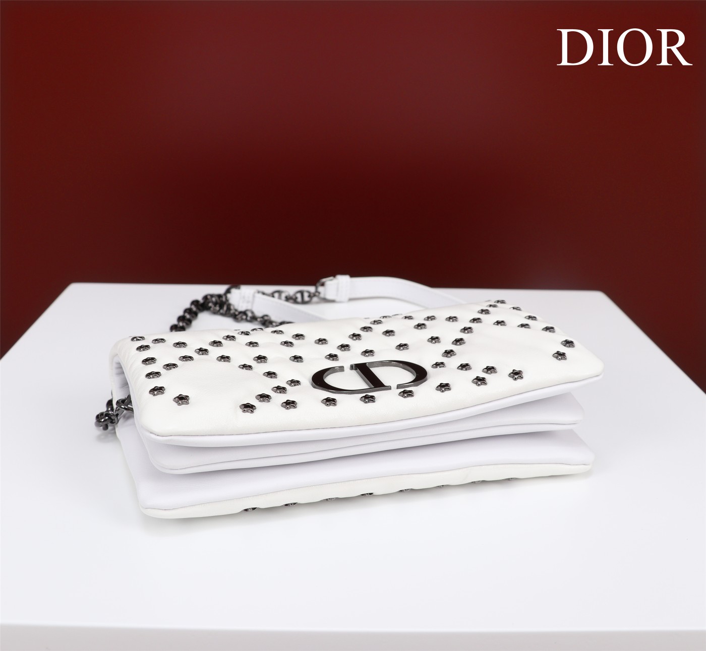 SMALL Dior CARO BAG Lucky Star Cannage Lambskin White High