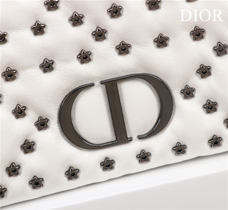 SMALL Dior CARO BAG Lucky Star Cannage Lambskin White High