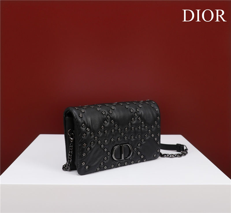 SMALL Dior CARO BAG Lucky Star Cannage Lambskin Black High