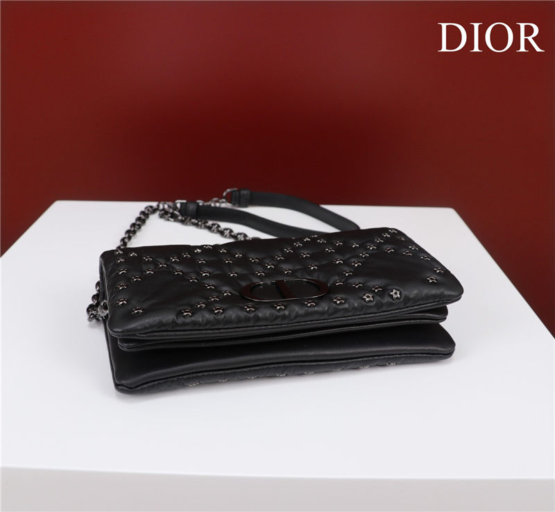 SMALL Dior CARO BAG Lucky Star Cannage Lambskin Black High