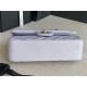 Small CLASSIC HANDBAG Grained Calfskin Silver Metal Lilac A