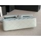 Small CLASSIC HANDBAG Grained Calfskin Silver Metal Grey Green A