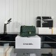 Small CLASSIC HANDBAG Grained Calfskin Gold Metal Green A