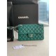 Small CLASSIC HANDBAG Grained Calfskin Silver Metal Green A