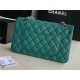 Small CLASSIC HANDBAG Grained Calfskin Silver Metal Green A