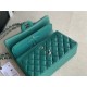 Small CLASSIC HANDBAG Grained Calfskin Silver Metal Green A