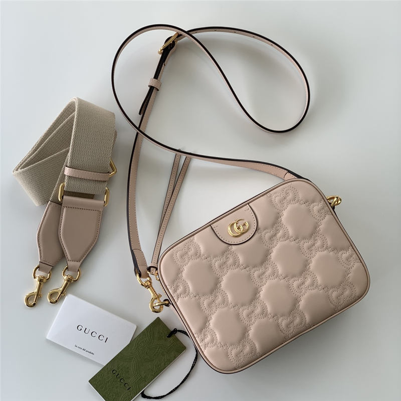 GG Matelassé leather small bag 702234 Beige Pink High