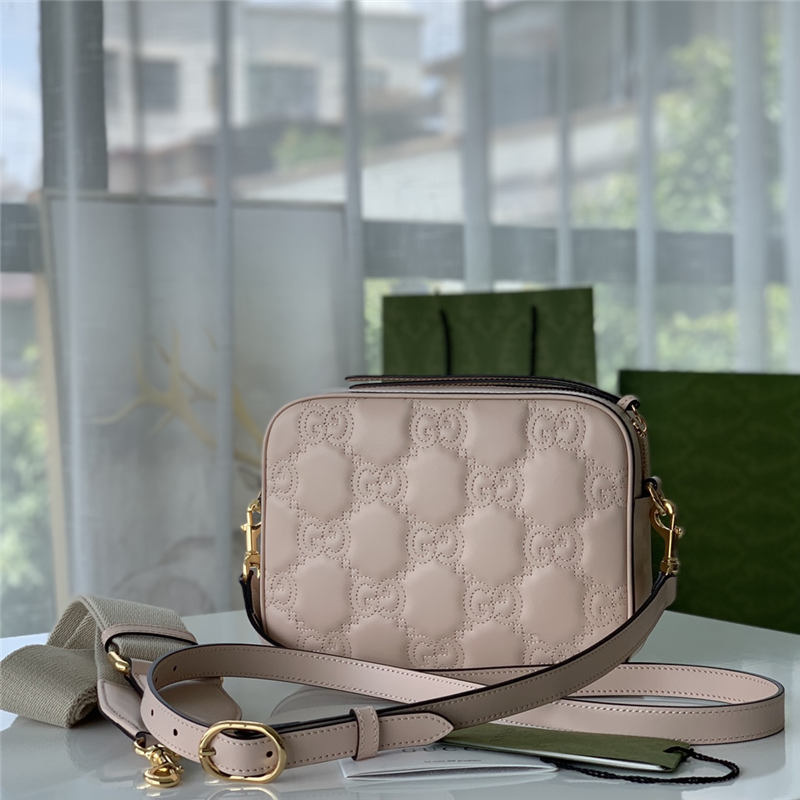 GG Matelassé leather small bag 702234 Beige Pink High