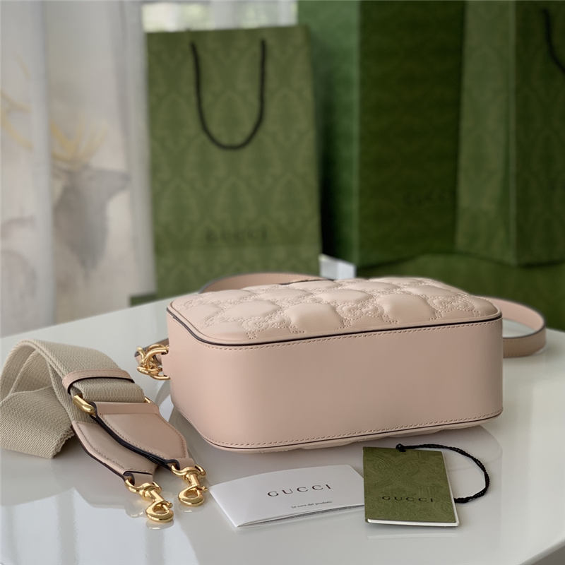 GG Matelassé leather small bag 702234 Beige Pink High