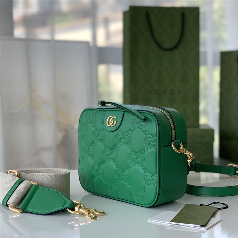 GG Matelassé leather small bag 702234 Green High