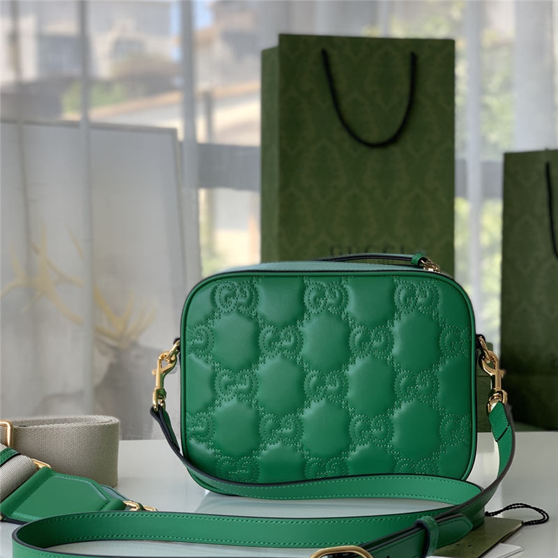 GG Matelassé leather small bag 702234 Green High