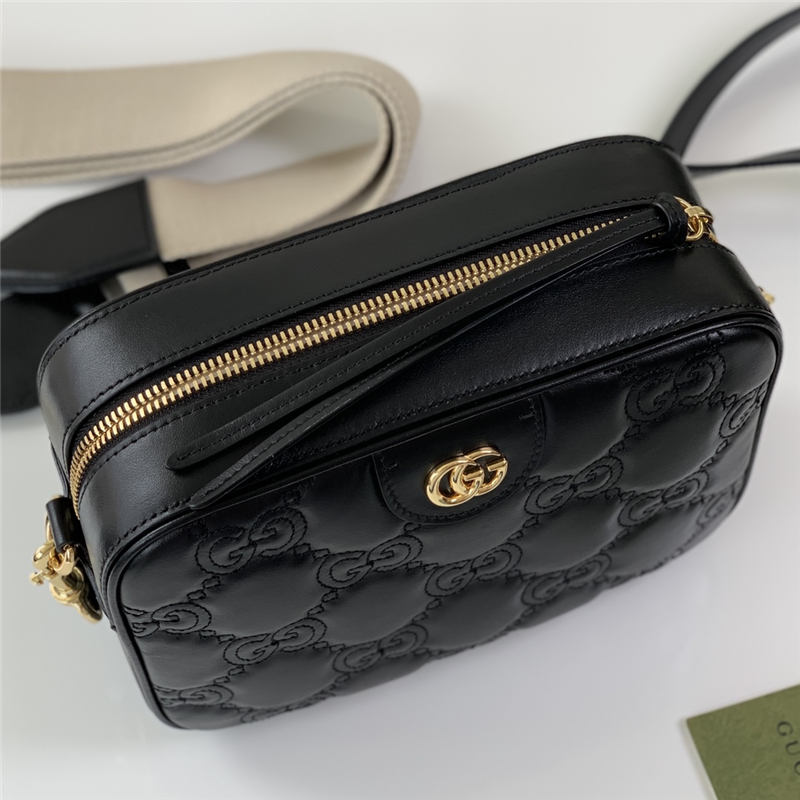 GG Matelassé leather small bag 702234 Black High