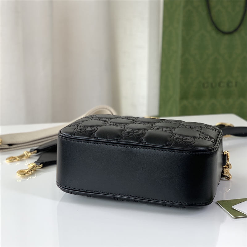 GG Matelassé leather small bag 702234 Black High