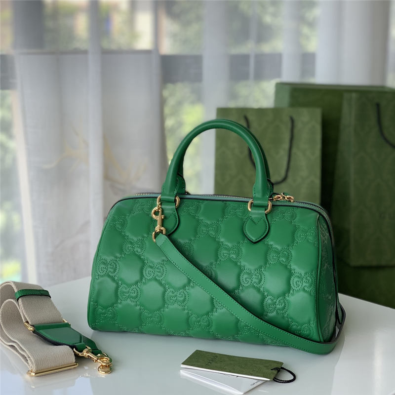 GG Matelassé leather medium bag 702242 Green High