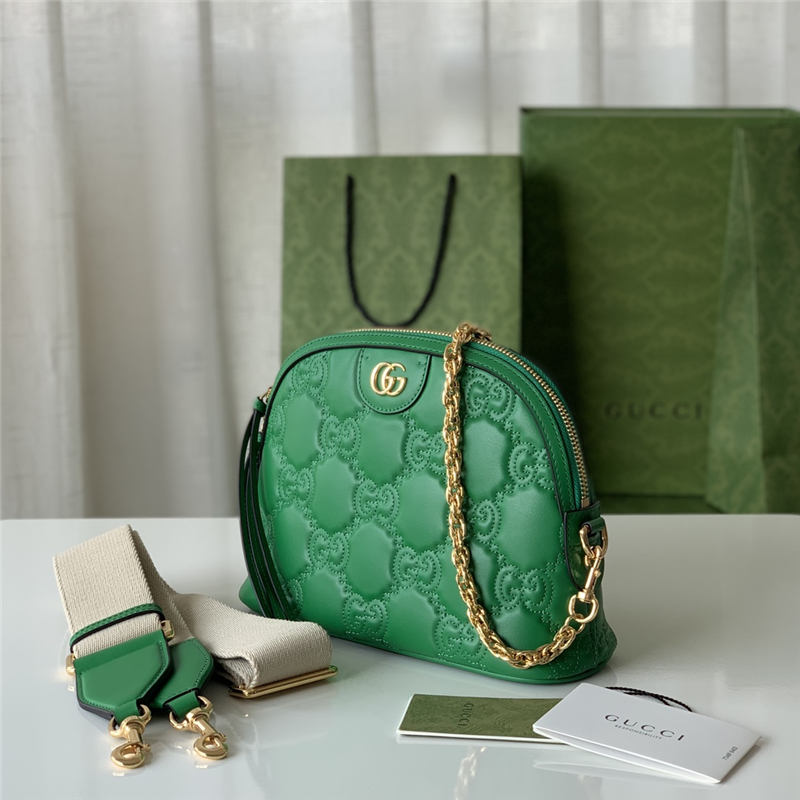 GG Matelassé leather small bag 702229 Green High