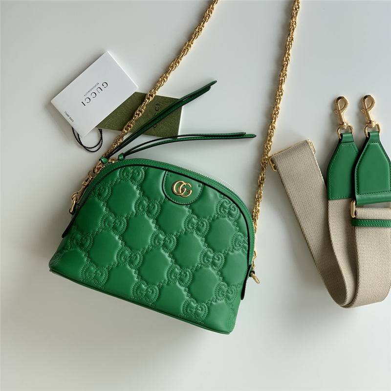 GG Matelassé leather small bag 702229 Green High