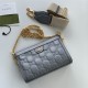 GG Matelassé leather small bag 702200 Grey High