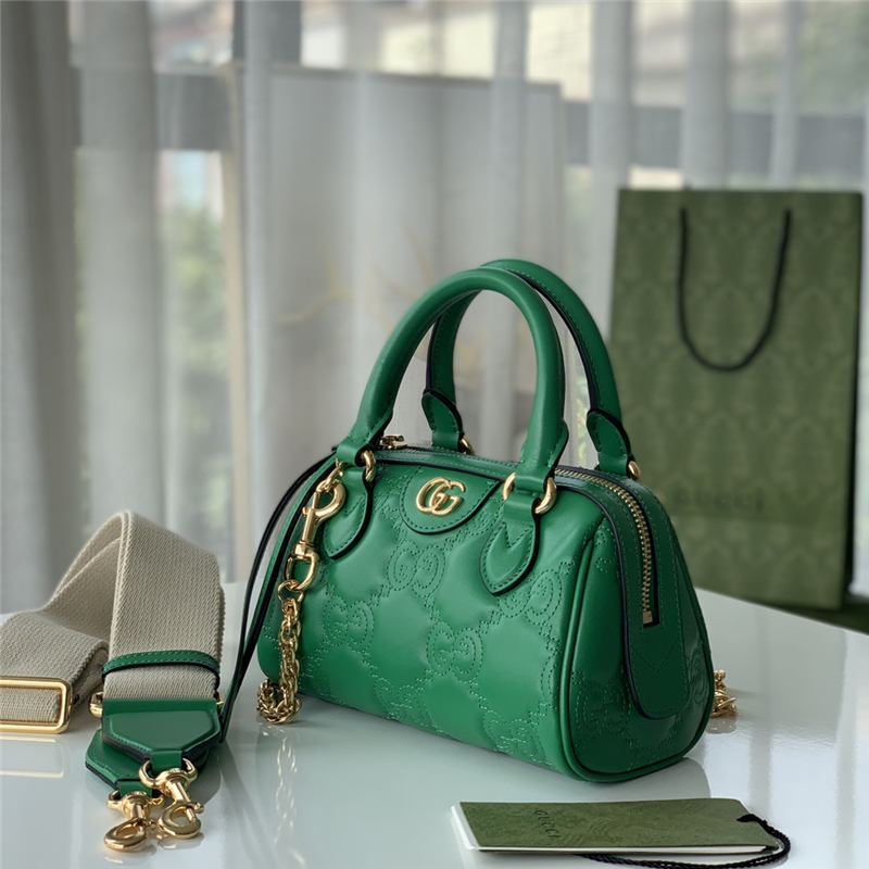 GG Matelassé leather mini bag 702251 Green High