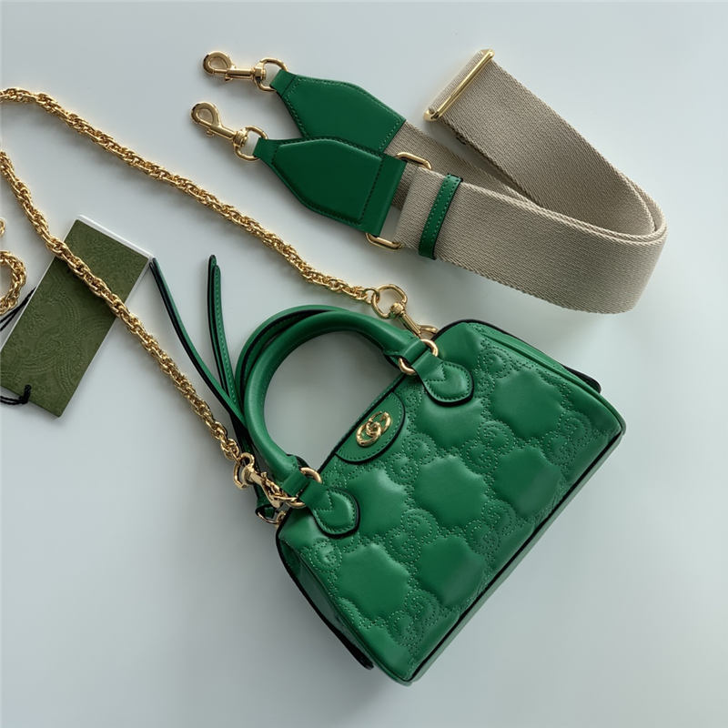 GG Matelassé leather mini bag 702251 Green High