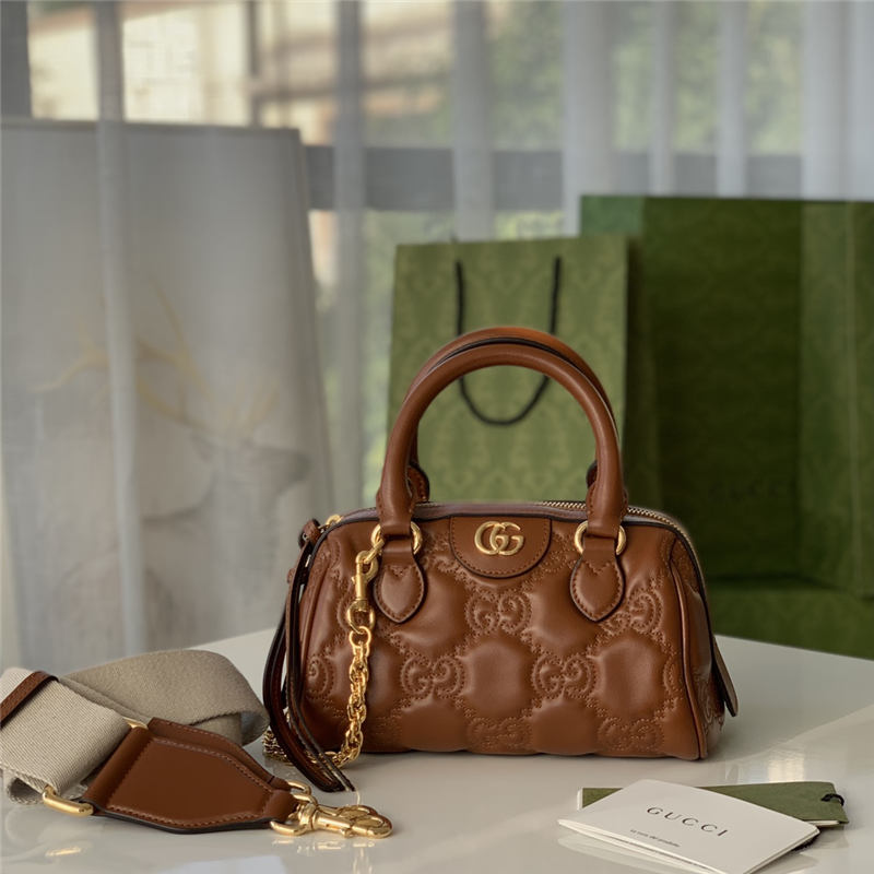 GG Matelassé leather mini bag 702251 Brown High