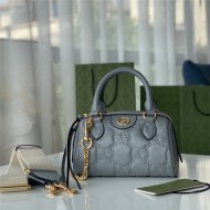 GG Matelassé leather mini bag 702251 Grey High