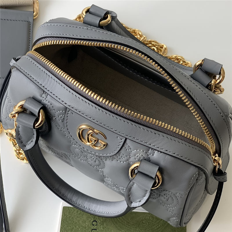 GG Matelassé leather mini bag 702251 Grey High