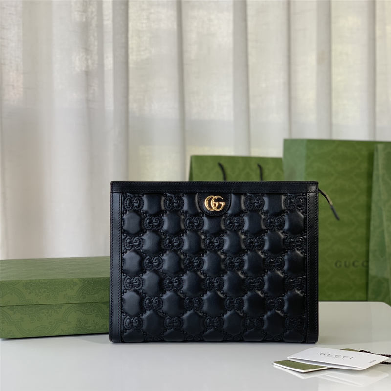 GG Matelassé pouch 723780 Black High