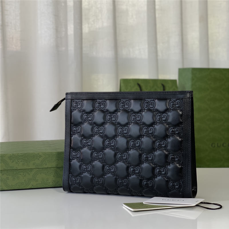 GG Matelassé pouch 723780 Black High