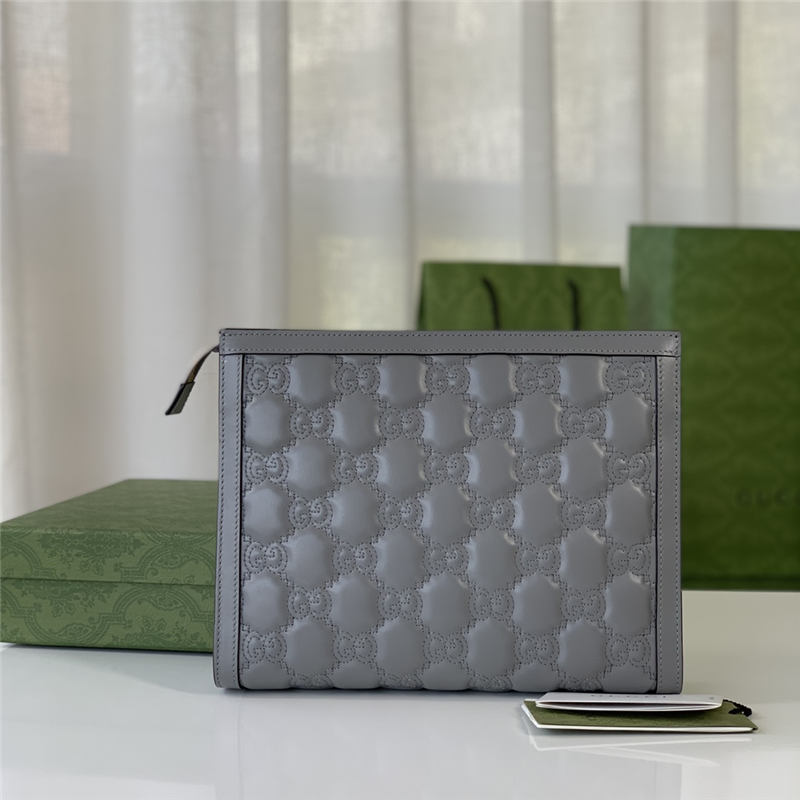 GG Matelassé pouch 723780 Grey High