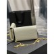 UPTOWN CHAIN WALLET IN CROCODILE-EMBOSSED SHINY LEATHER White High