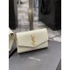 UPTOWN CHAIN WALLET IN CROCODILE-EMBOSSED SHINY LEATHER White High